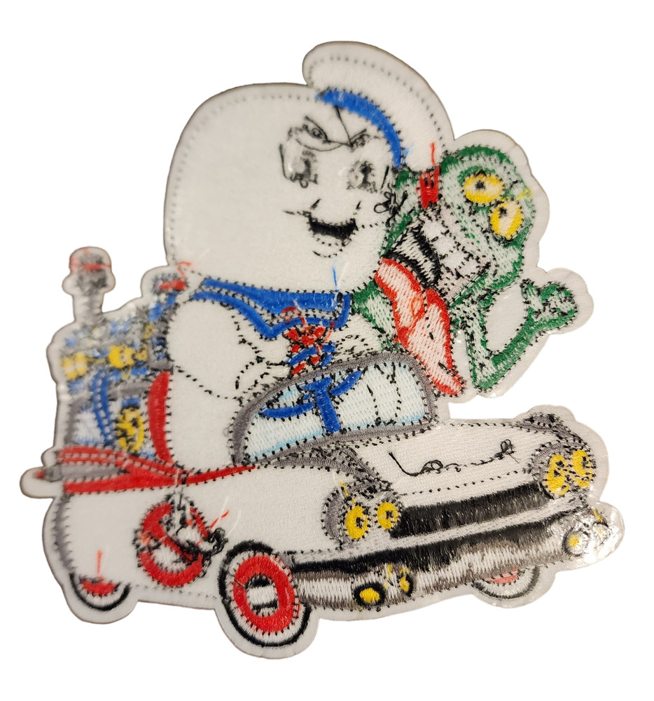 Iron On Embroidered Patch Featuring Stay Puft & Slimer Pop Culture Classics