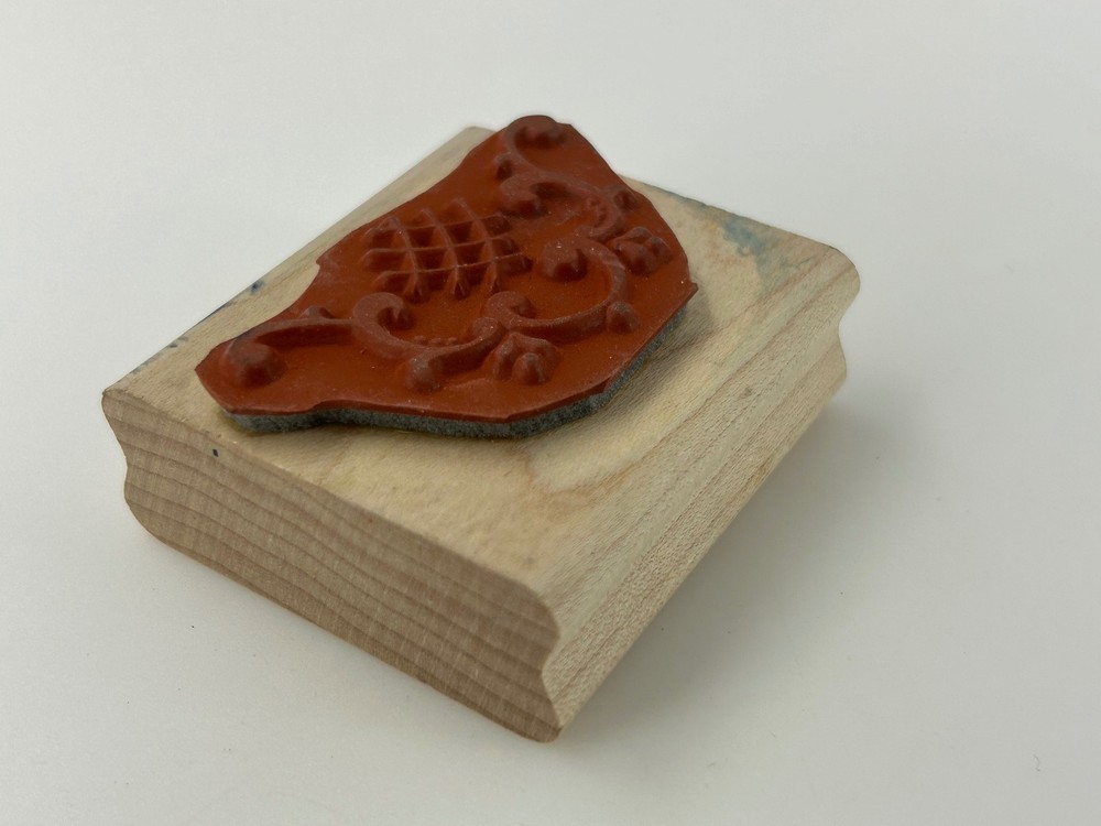 Stampin' Up! Wood Mounted Rubber Stamp Flourish Scroll Grid