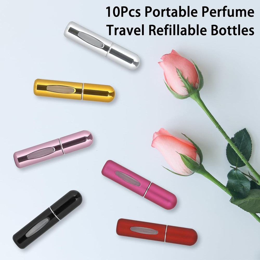 10Pcs Perfume Atomizer Bottles,5ml Refillable Mini Spray Set for Travel,Outgoing