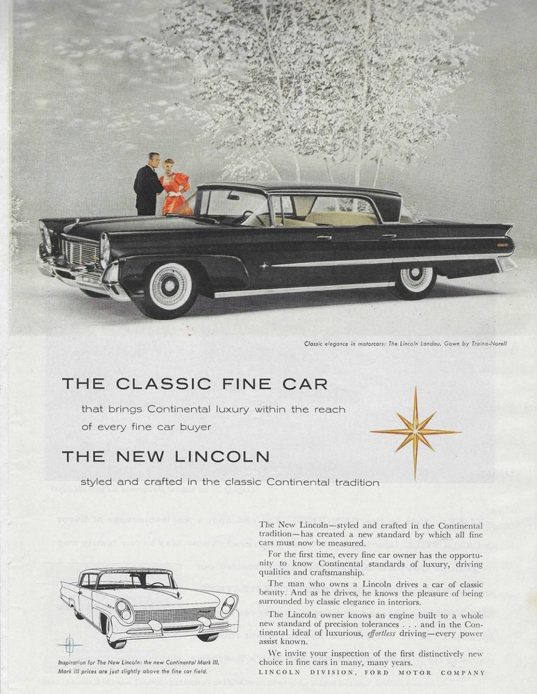 THE LINCOLN LANDAU  ORIGINAL PRINT AD