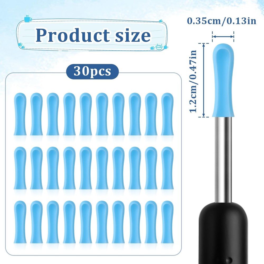 Ear Wax Removal Replacement Tips for Camera 30Pcs Spoon Blue