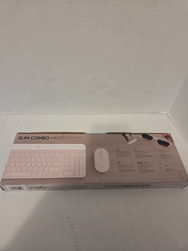 Logitech - MK470 Full-size Pink Wireless Scissor Keyboard and Mouse Bundle