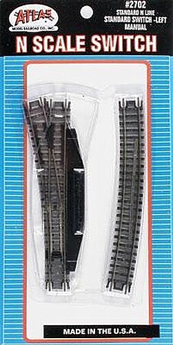 Atlas Code 80 Standard Switch Manual LH - N Scale Nickel Silver Model Train