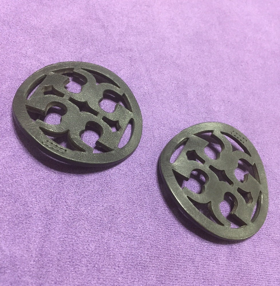 Authentic Tory Burch Black Leather Replacement Emblems Set Of Two