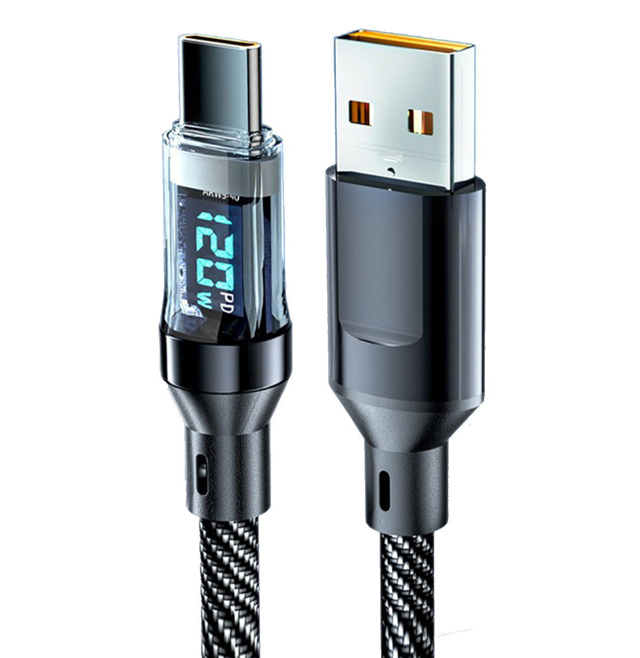 120w Super Fast USB Type-C Charging Braid IPhone 16 15 Lead with Display LOT