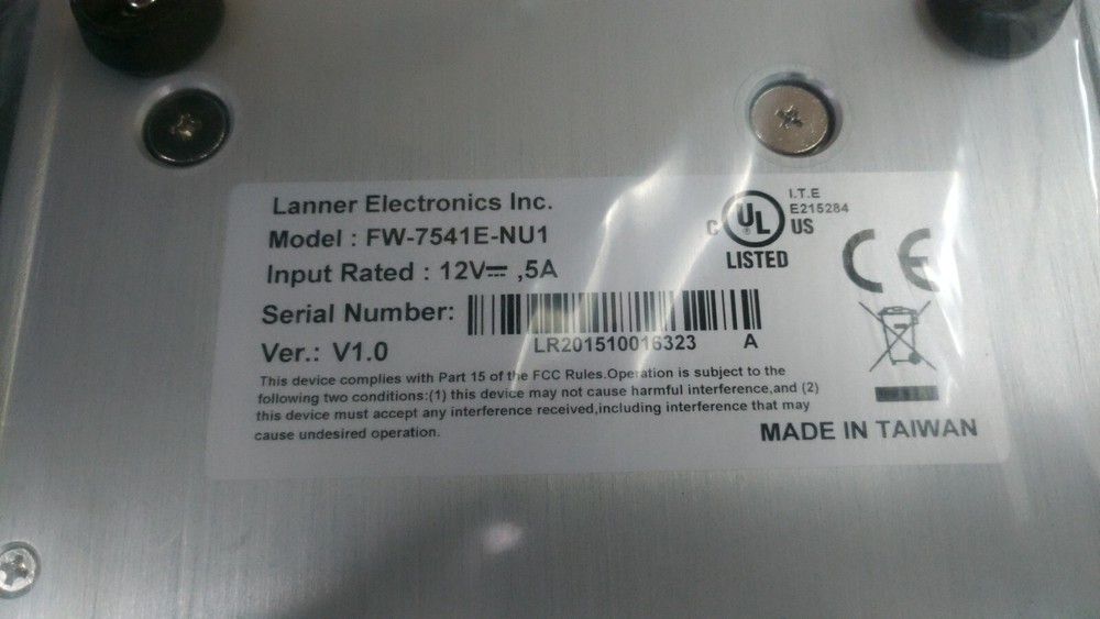 LANNER FW-7541E-NU1 Compact Desktop Network Appliance