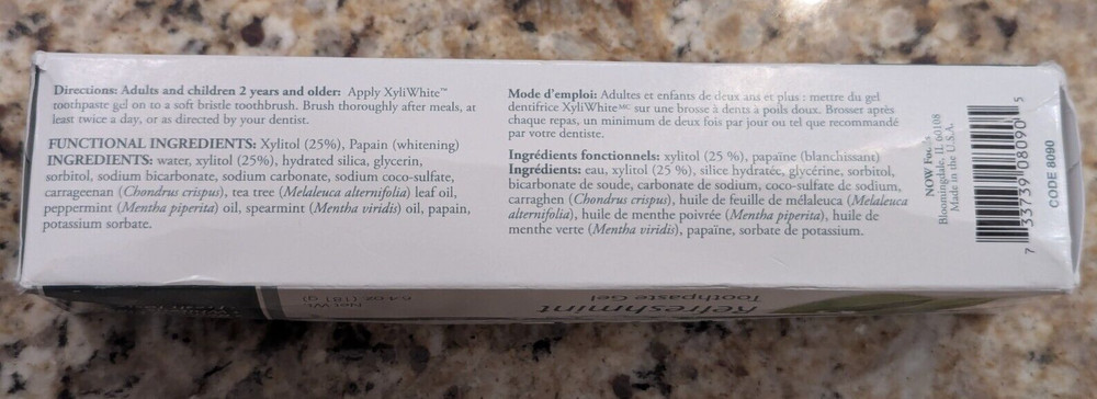 Now Solutions Xyli White Refreshmint Toothpaste Gel 6.4 oz