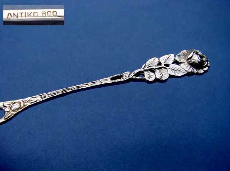 Serving Fork, Rose, ANTIQUE, 800 Silver C53