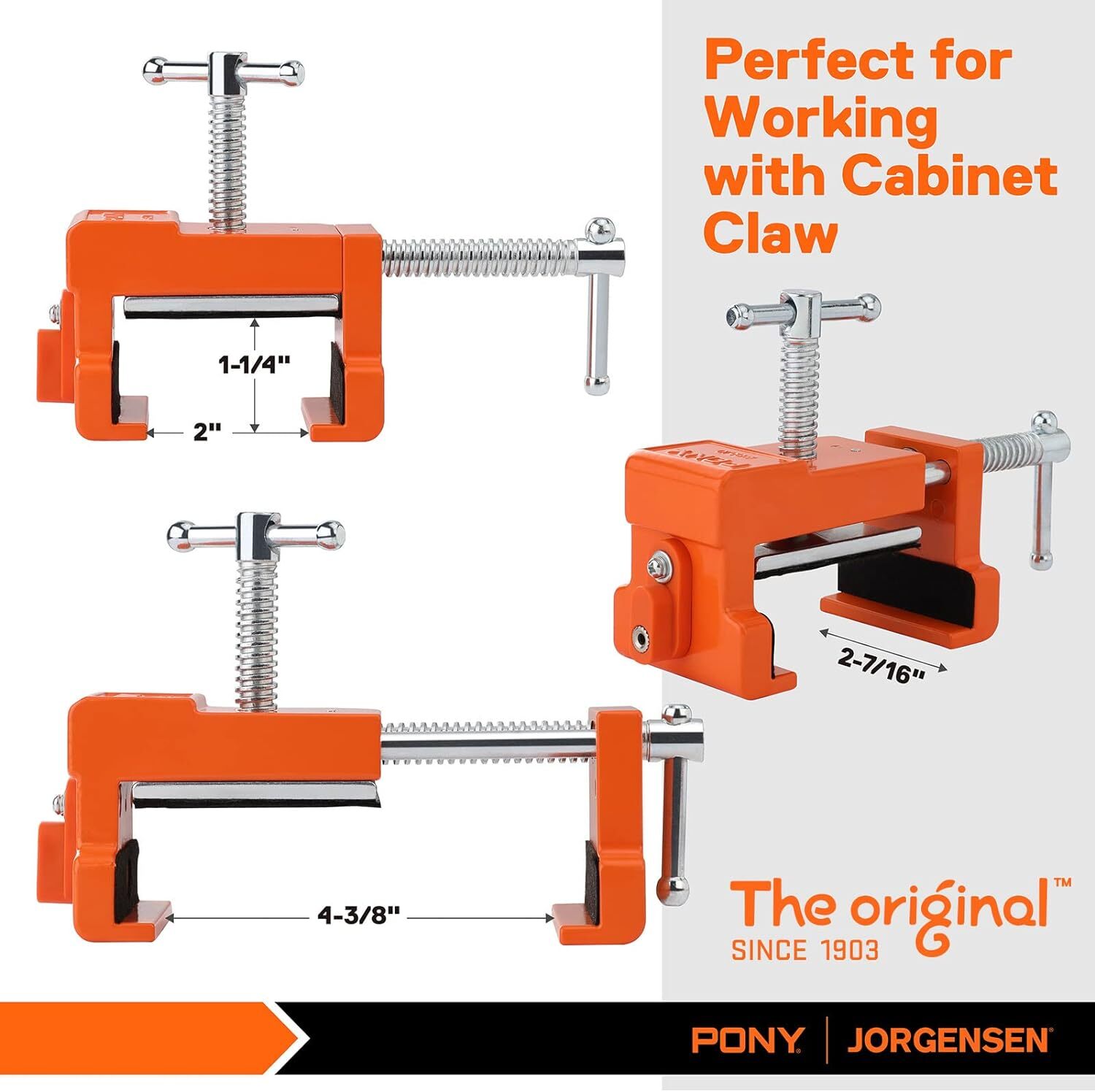 PONY 2-Pack/4-Pack Cabinet Clamps Face Frame Clamps for Installing Cabinets