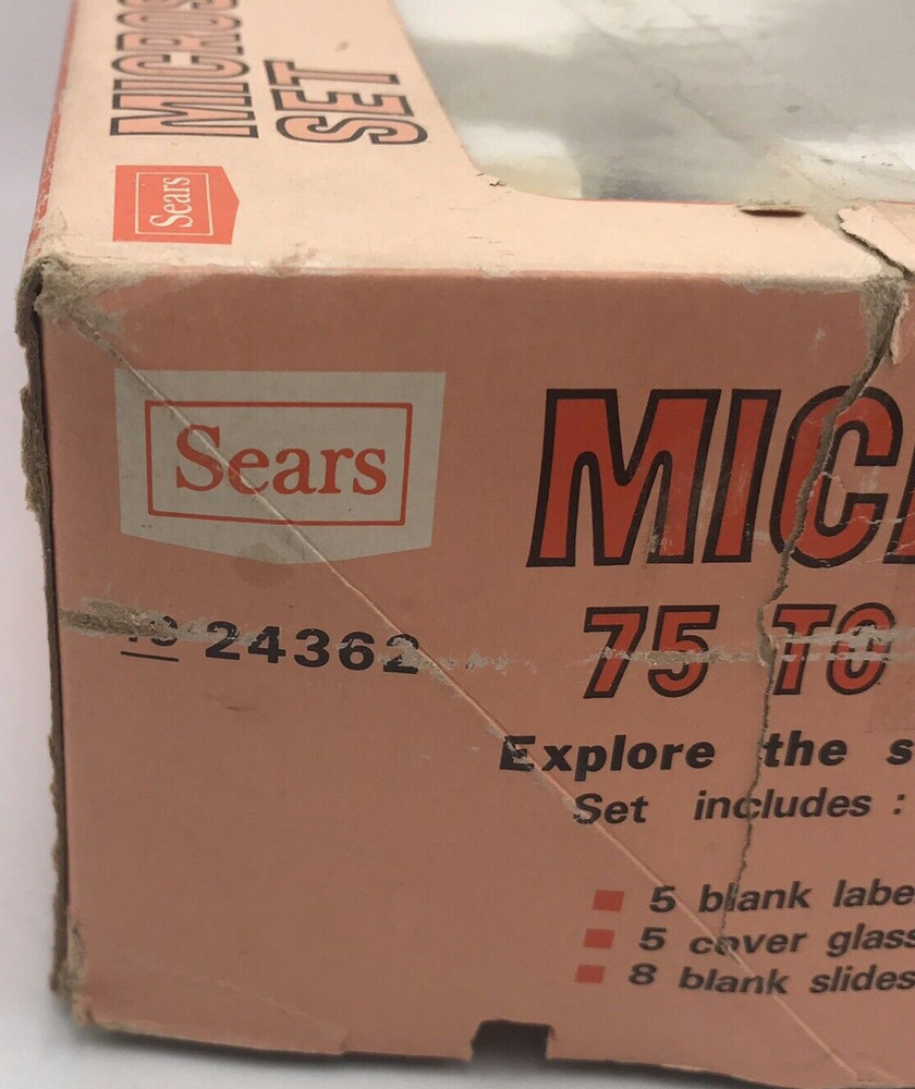 Vintage SEARS ROEBUCK Microscope Set 75 to 600 Power Microscope Set