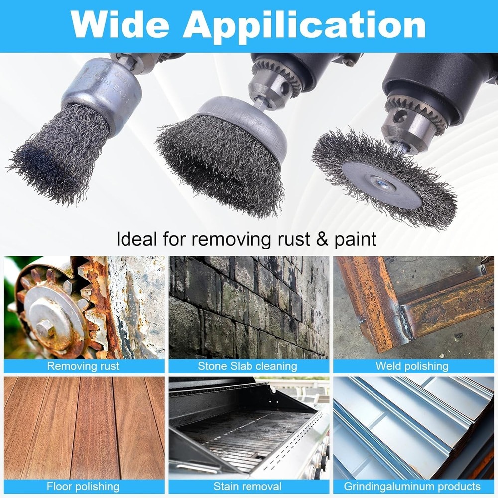82pc Carbon Steel Drill Brush Kit - Rust, Corrosion, Surface Prep