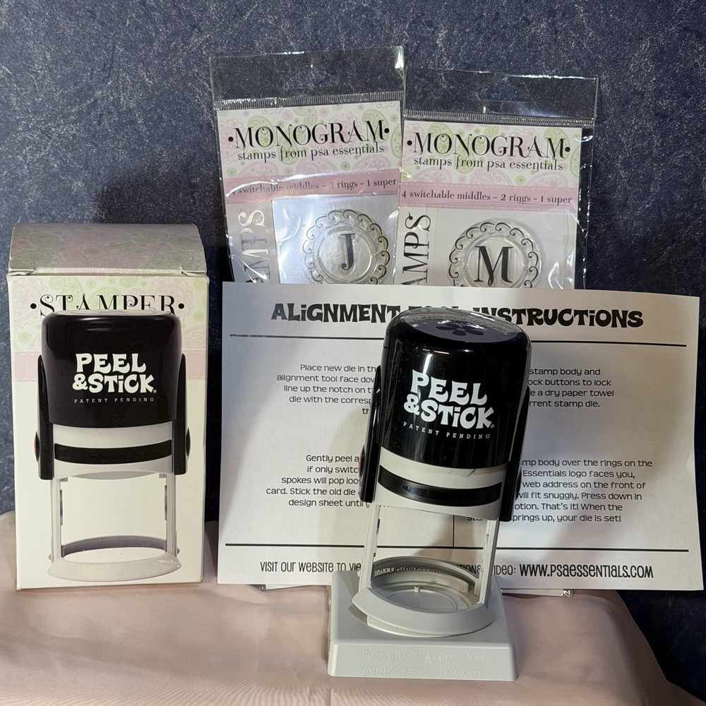 Stamper PSA Essentials plus Monograms M & J 6007m