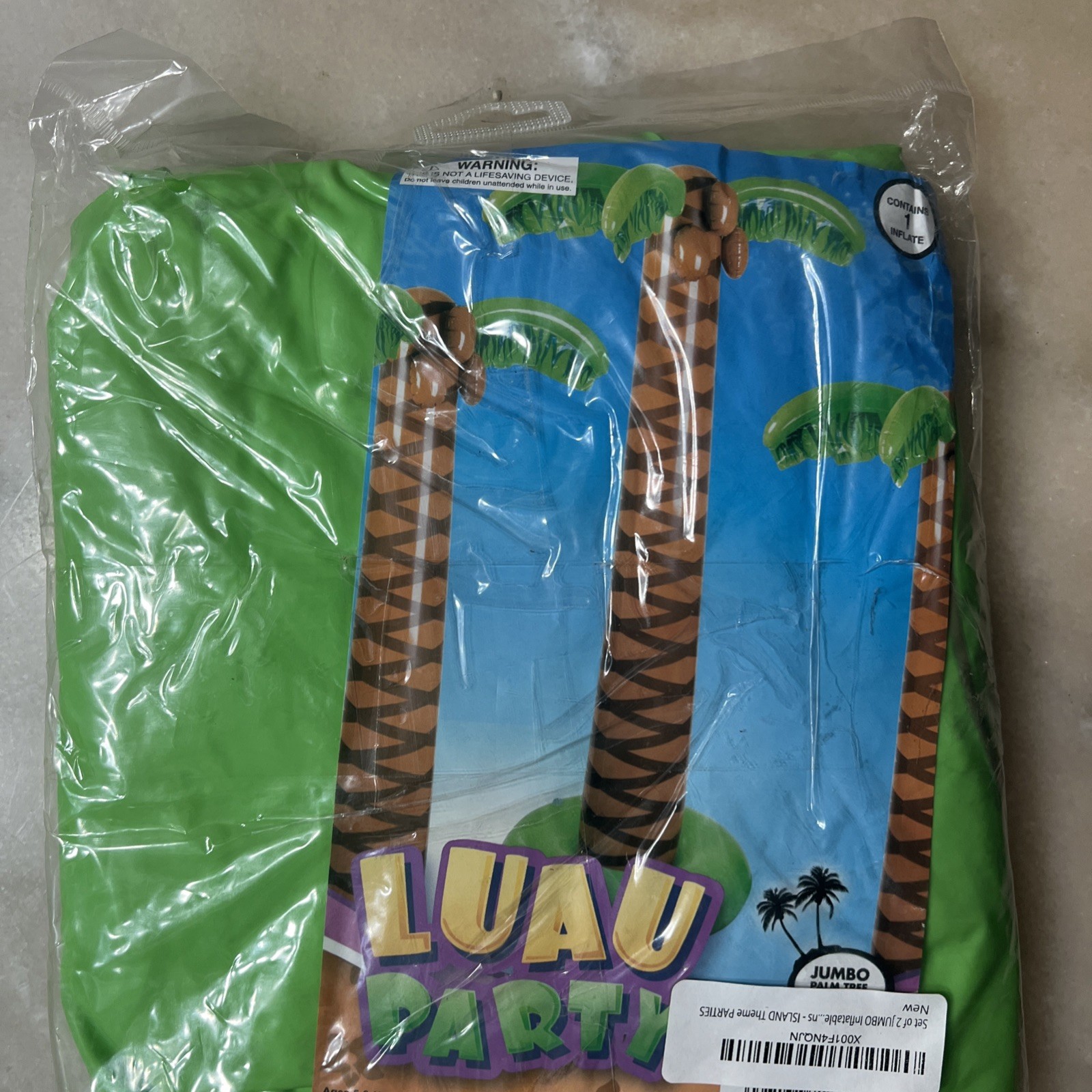 INFLATABLE PALM TREE 66" 5.5 FEET! LUAU PARTY BEACH POOL! 2 trees in package!