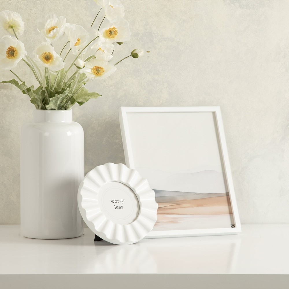 (3 pack) 4x4 Frilly White Decorative Tabletop Picture Frame