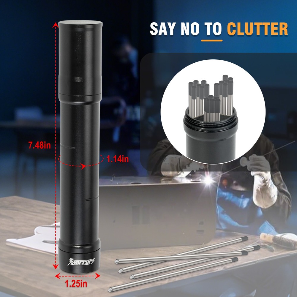 3mirrors 3-Section Magnetic Tungsten Electrode Storage Solution TIG Welding Case