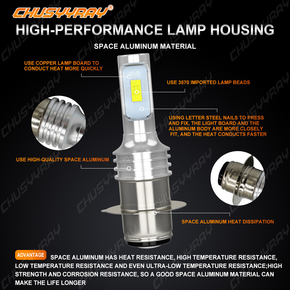 For Suzuki LTZ 400 Z400 QUADSPORT 2003–08 LED HeadLight Bulbs Pair White H6M