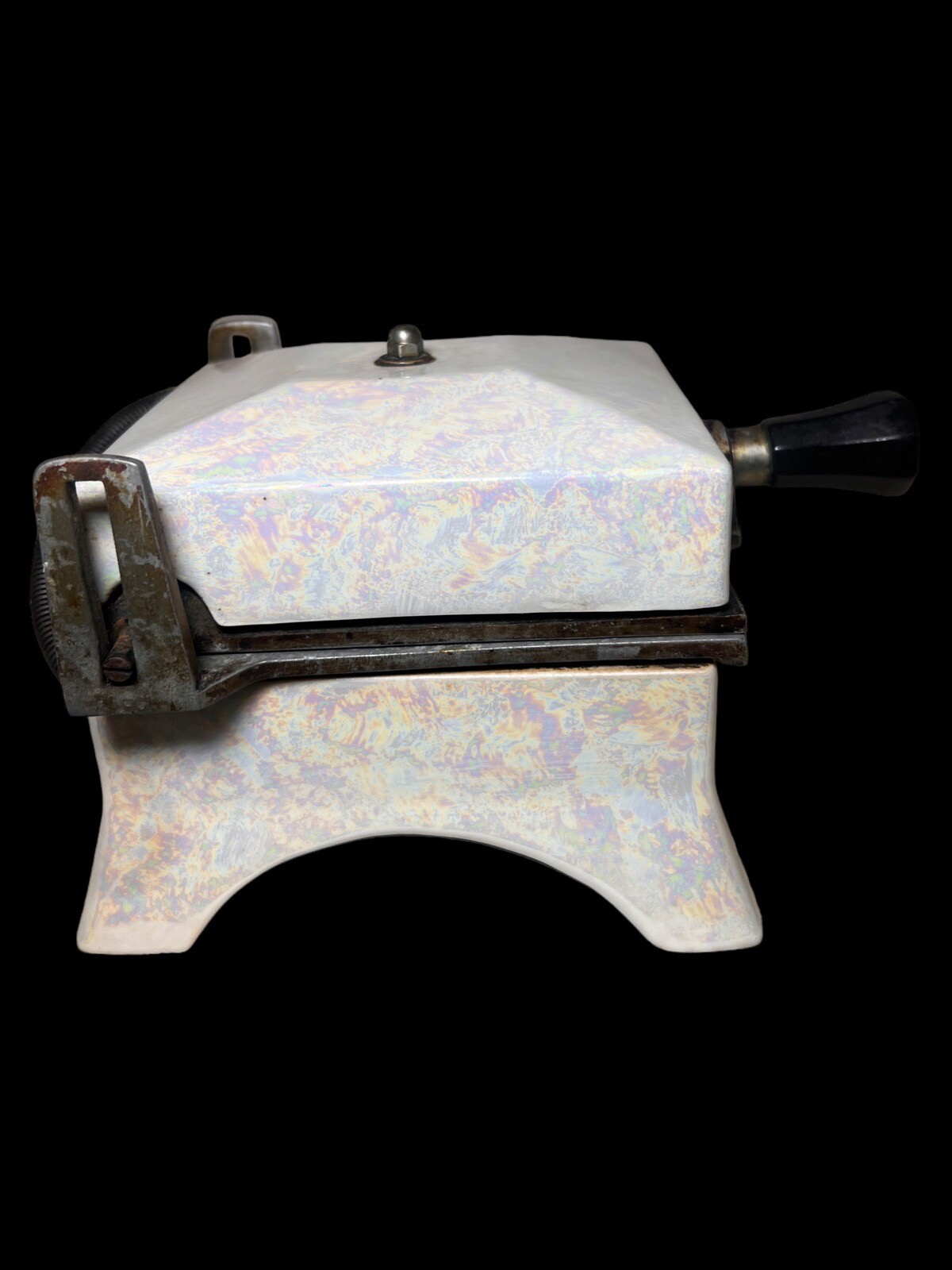 1930's Art Deco Hostess Sandwich Toaster Panini Press Porcelier White W/ Cord