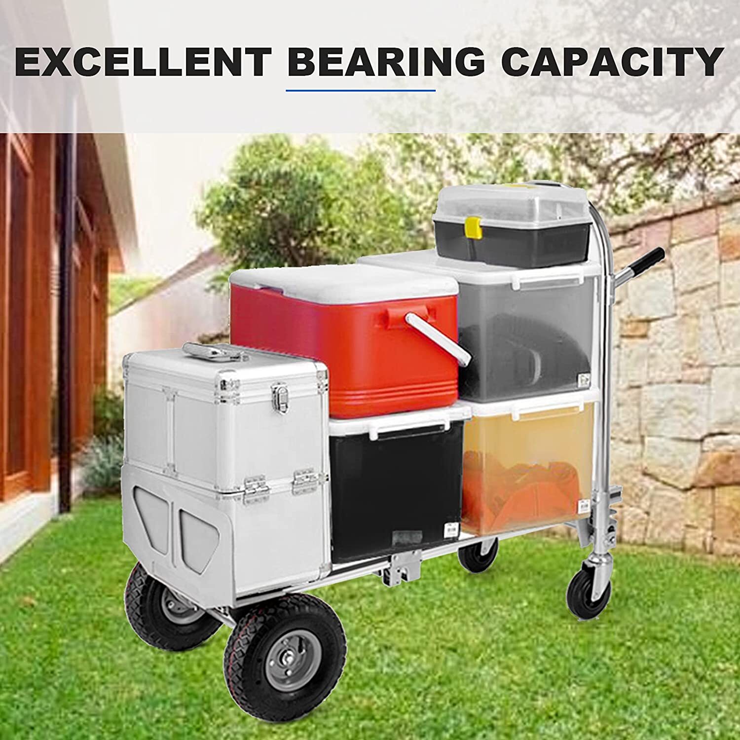 Aluminum Convertible Hand Truck 4-in-1 1000 Lbs Capacity Heavy Duty Dolly Cart