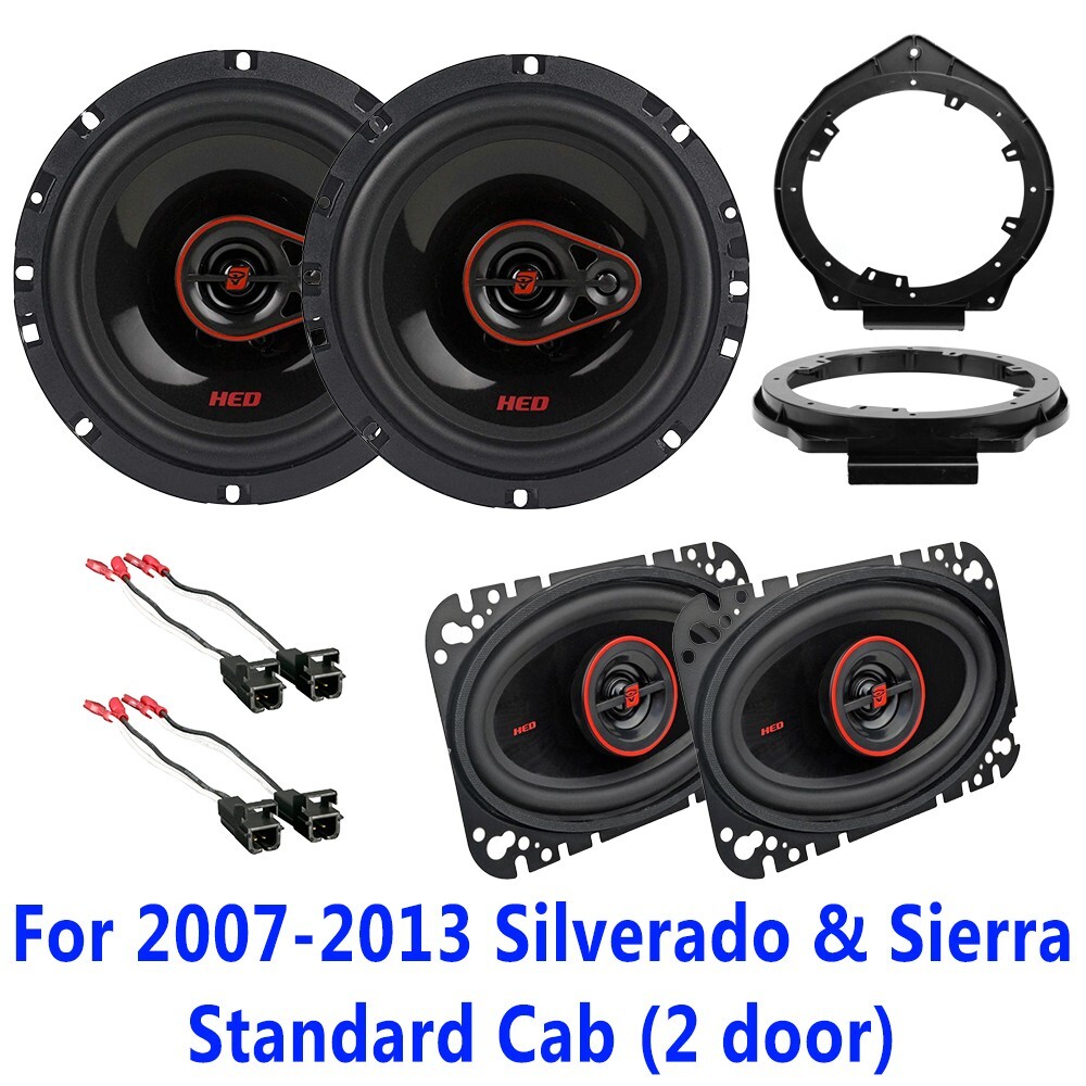For 2007-13 Silverado/Sierra 2-Door Single/Standard Cab Door/Pillar Speaker Kit