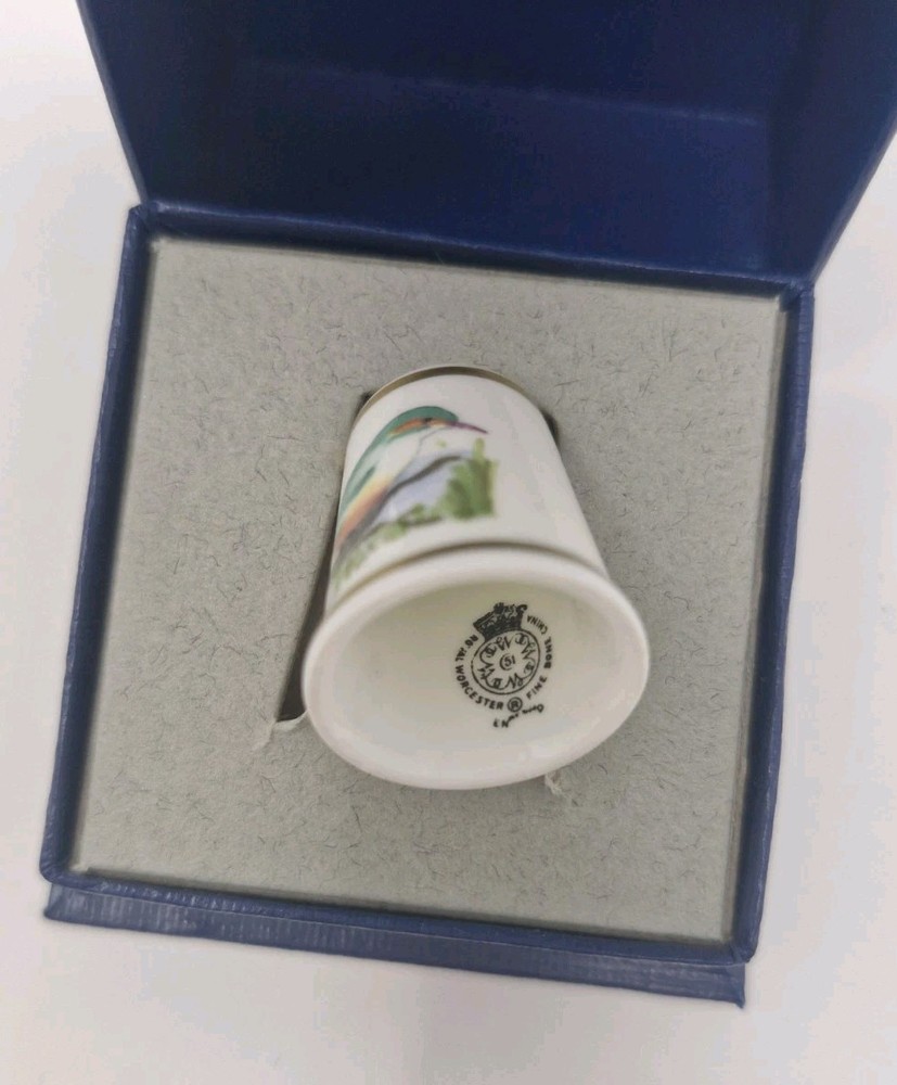 Royal Worcester Kingfisher Thimble Hand Painted