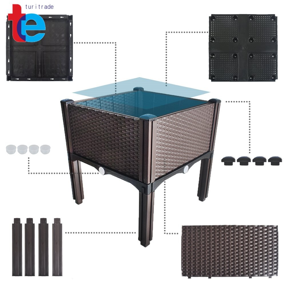 1x Elevated Rectangular Garden Bed Flowers Vegetable Growing Planter Care Box