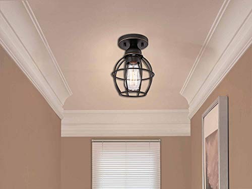 Semi Flush Mount Ceiling Light Fixture, E26 Medium Base MAX 60W, Metal Bronze