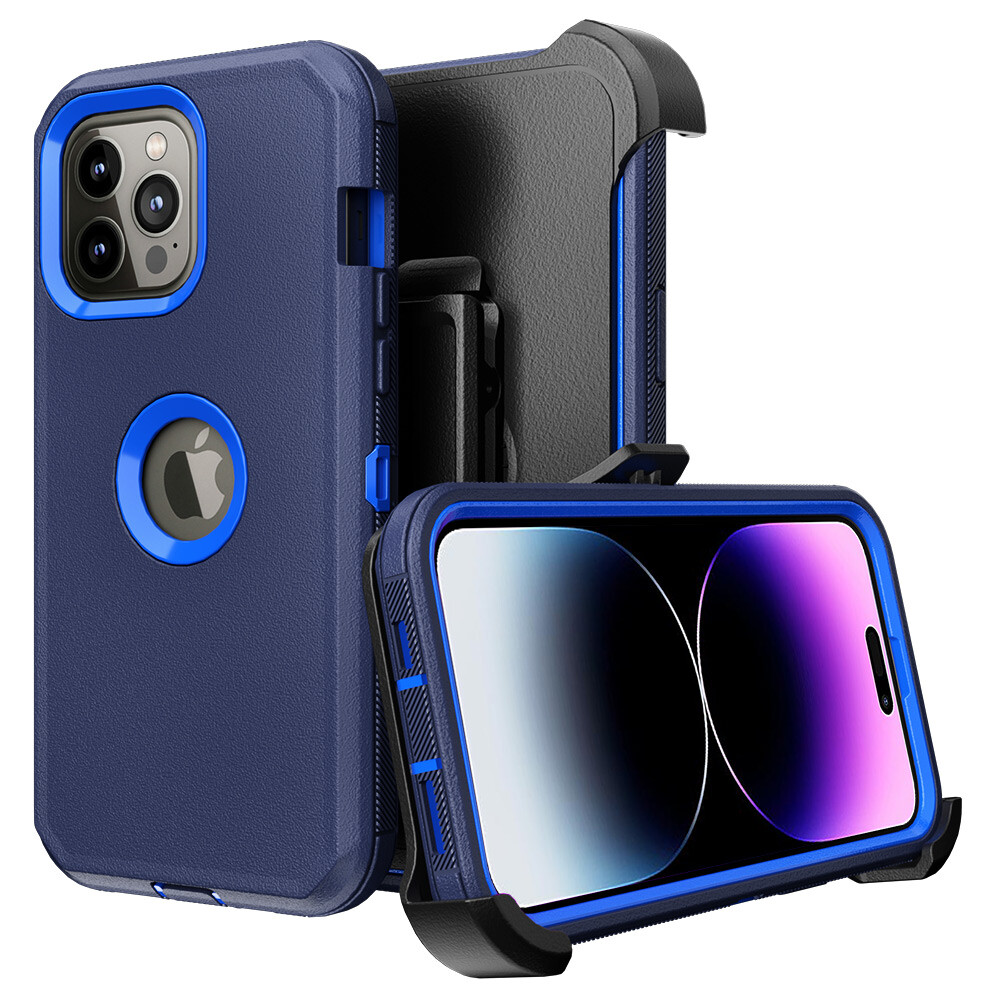 For iPhone 15 Pro Max 14 13 12 11 Shockproof Case Defender Cover With Belt Clip