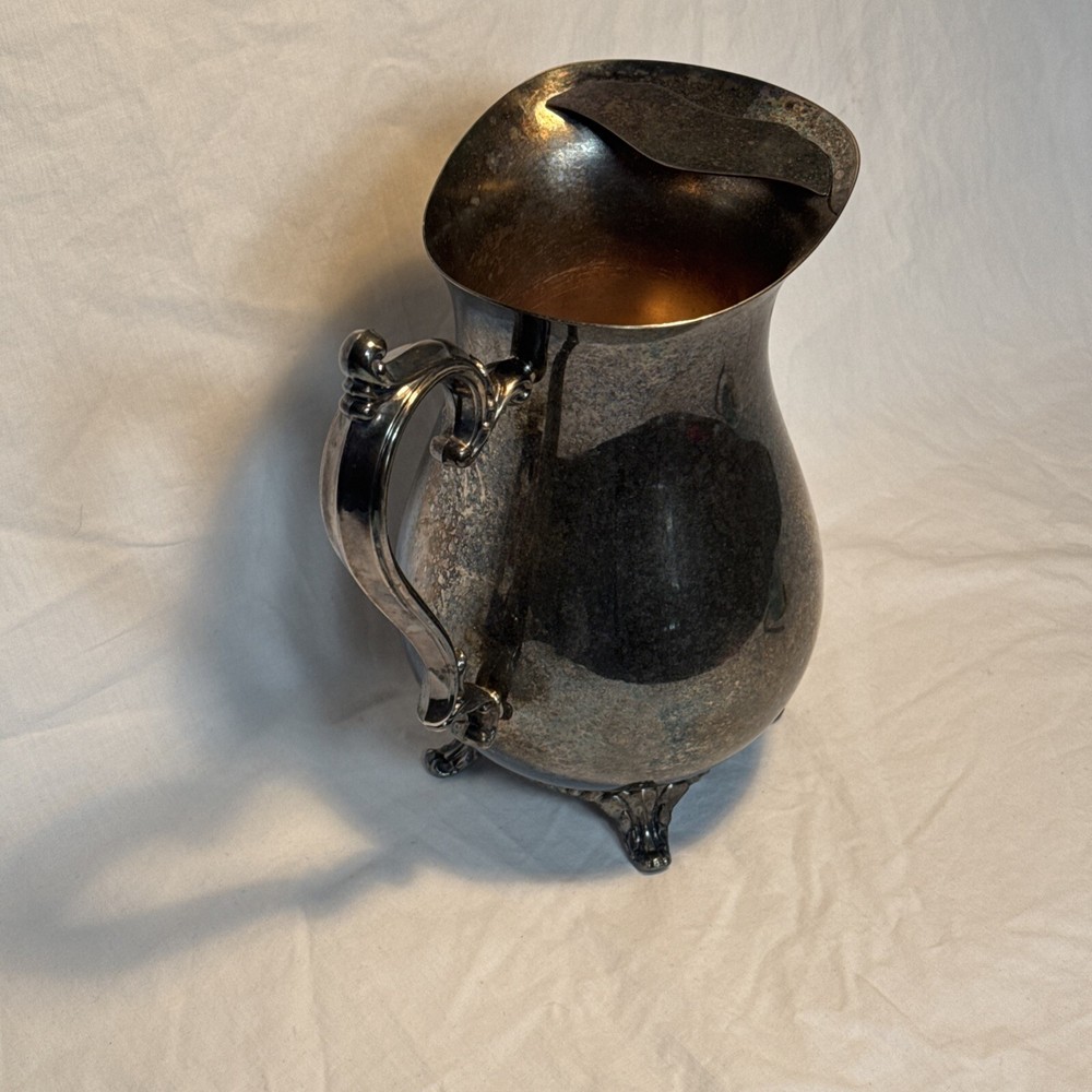Vintage Silver Plated Water/Beverage Pitcher with ice lip. 