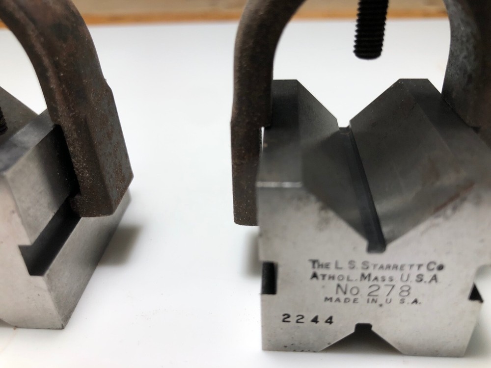 l.S Starrett no. 278 blocks with clamps