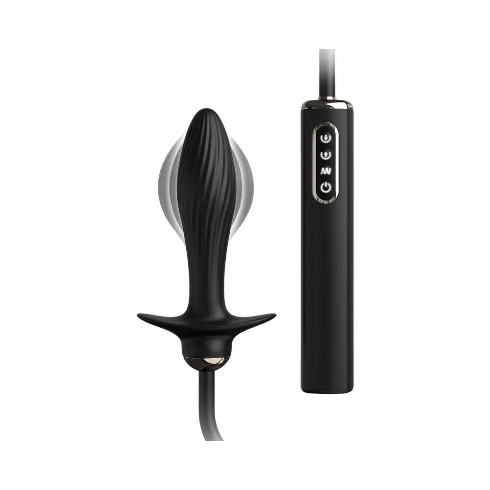 Auto Throb Inflatable Vibrating Butt Plug Anal Fantasy Elite Collection Black