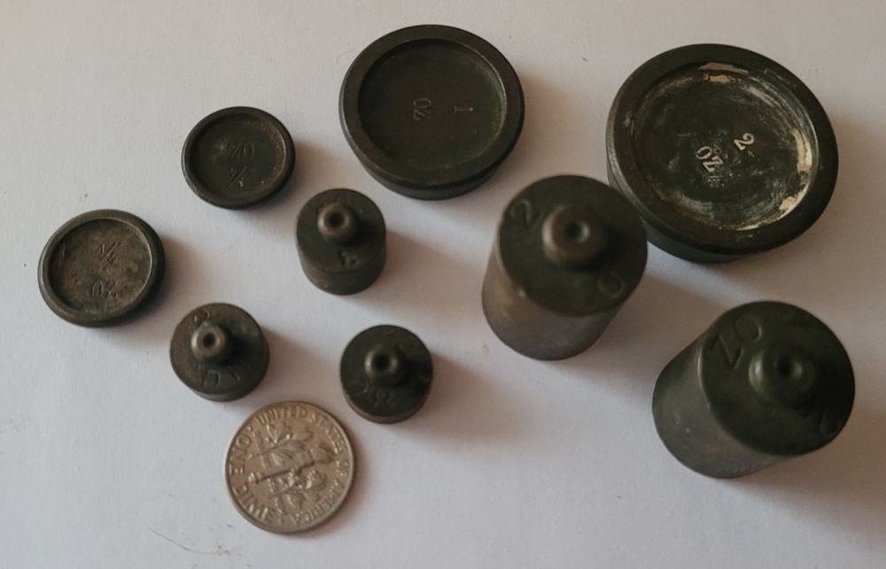 Vintage Small Brass Scale Weights Lot