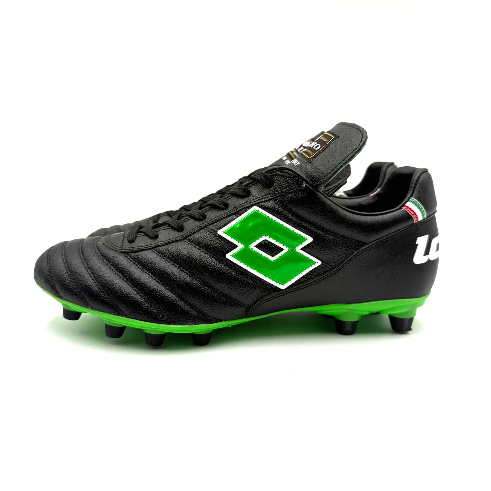 Lotto Stadio OG II FG Soccer Cleats Black Spring Green Men’s Size 8.5 NEW