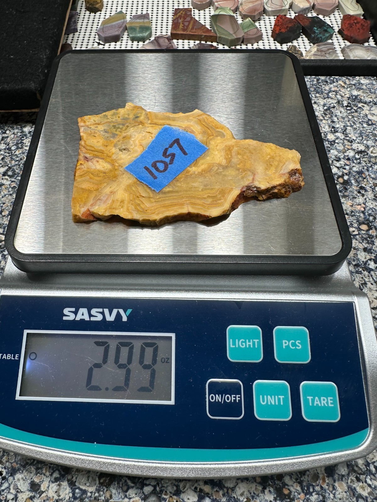Yellow Crazy Lace Agate unfinished slab, great for cabbing 2.99oz (#1057)