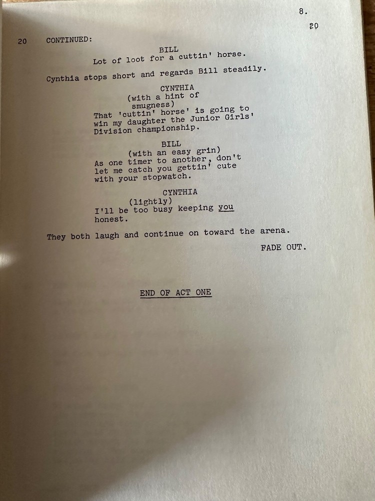 Thunder and the TRI COUNTRY JUNIOR RODEO ORIGINAL TV SHOW SCRIPT