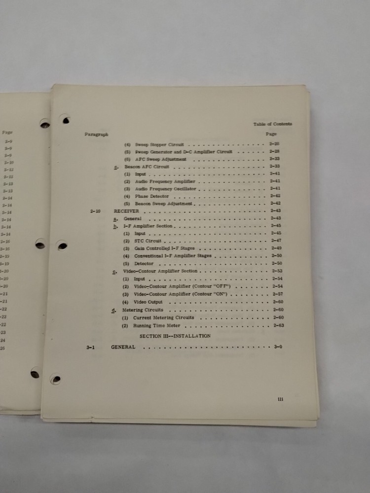 Bendix Airborne Radar System Type RDR-1B-1 Transmitter Receiver Instruction Book