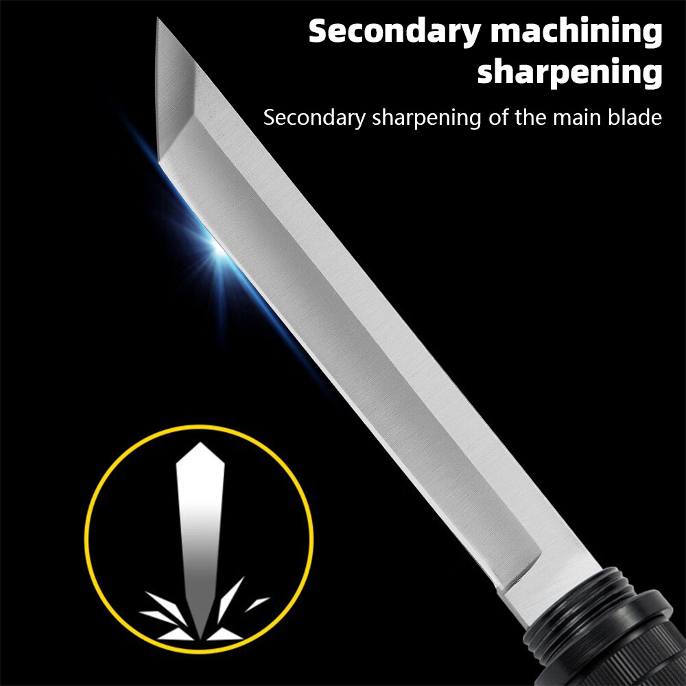 Outdoor Survival Combat Knife Tactical Knife Pipe Stick Knife w/ Fire Starter US