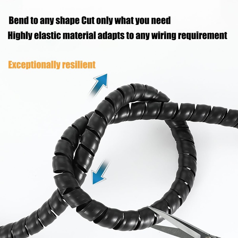 Spiral Wrap Cable Hose Protector 10 ft 2" OD 1.7" Safe Protector to Avoid Wear