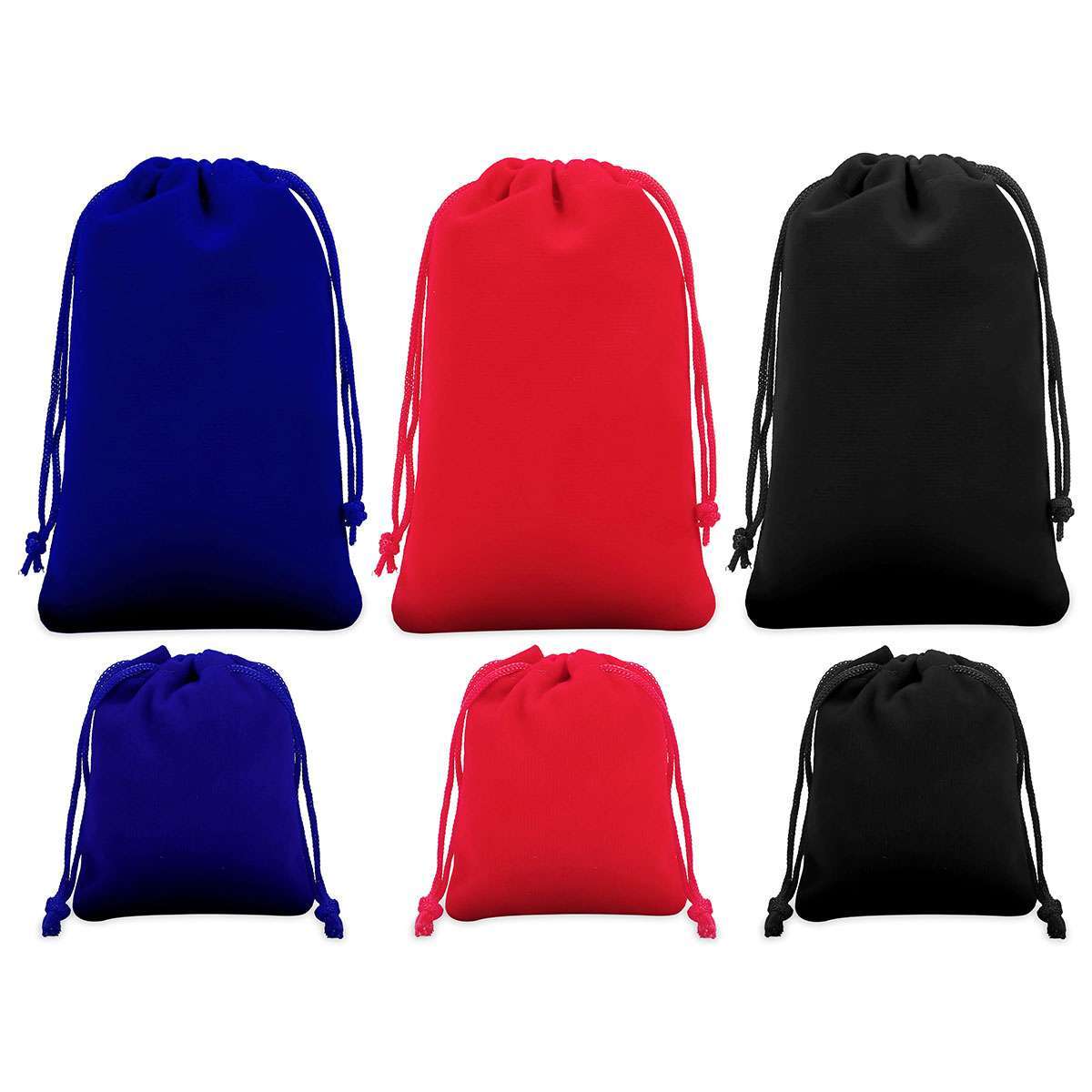 25/50Pcs Velvet Drawstring Gift Pouches Ring Jewelry Bag 2.8*3.5in/3.9*5.9in