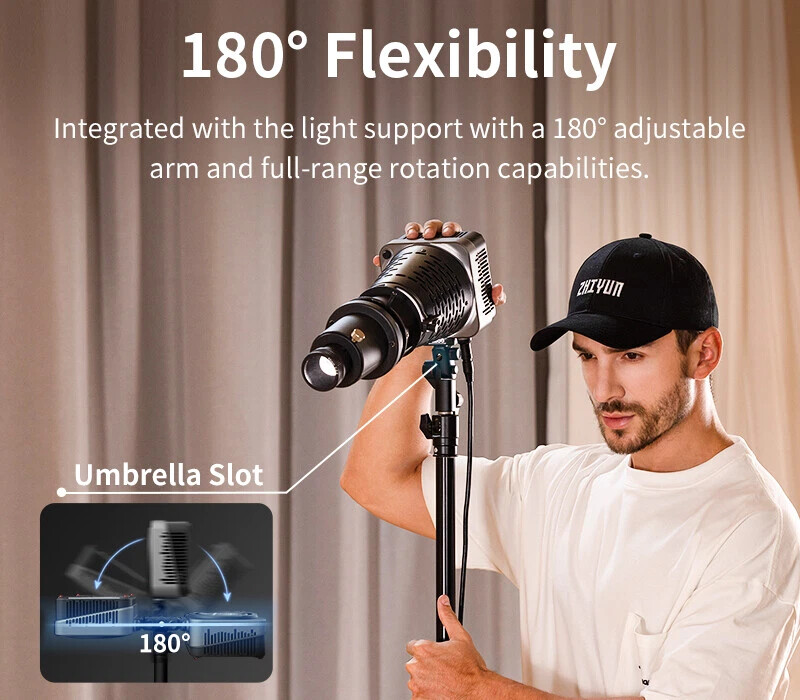 ZHIYUN Light Molus G200 300W LED Video Light Bowens Mount Photography Lighting