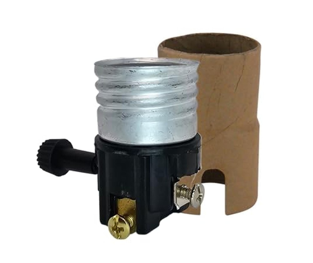 3-Terminal E26 Medium Base Socket Interior with Turn Knob Socket + Insulator