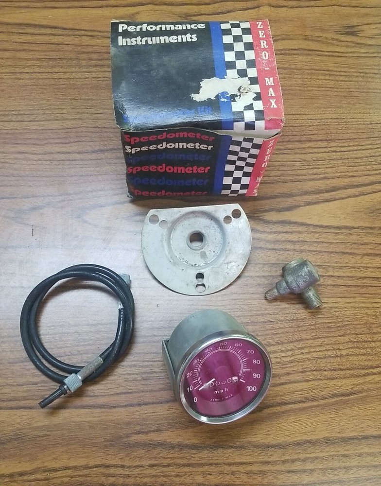 1970'S VINTAGE PERFORMANCE INSTRUMENTS ZERO MAX SNOWMOBILE SPEEDOMETER NEW