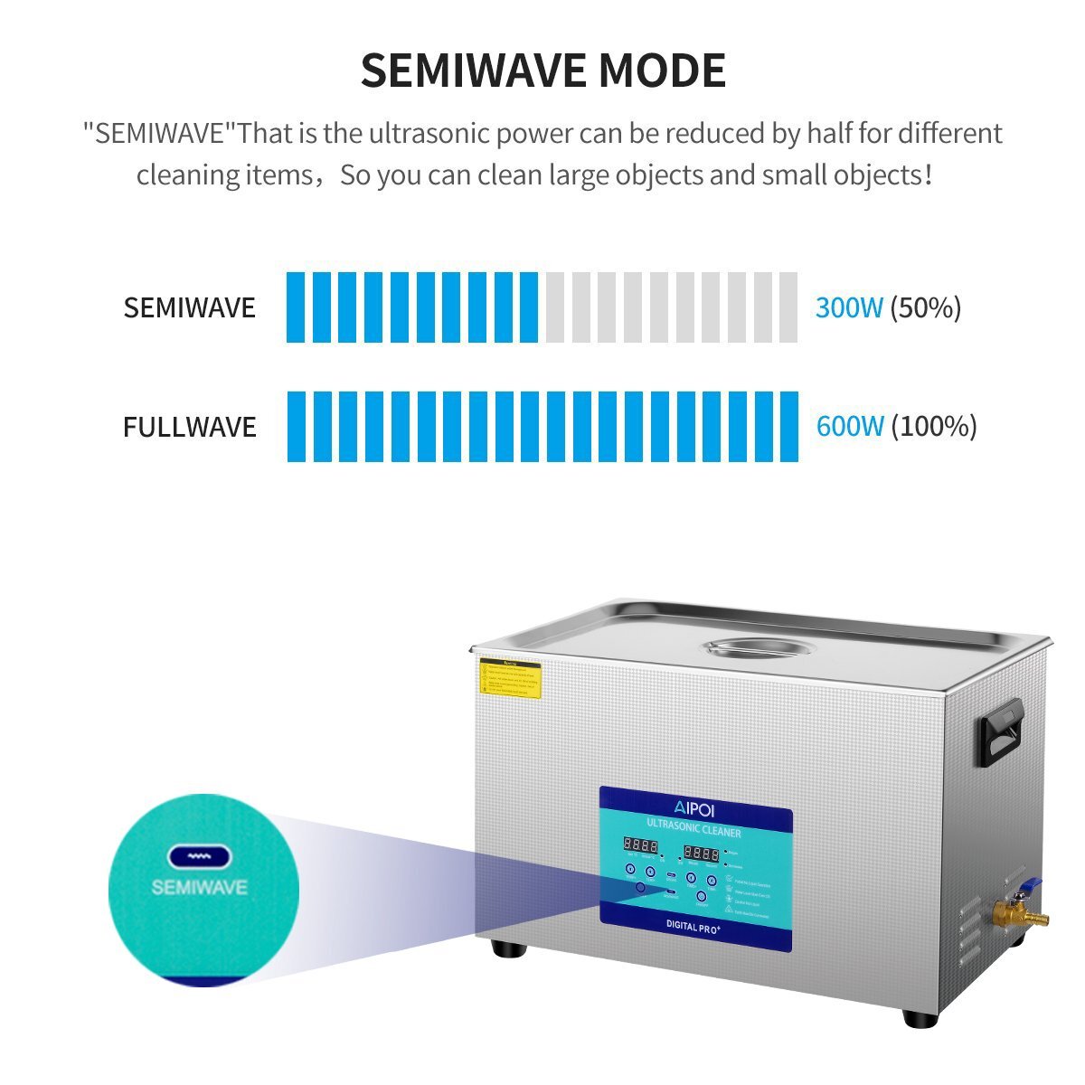 AIPOI 30L Ultrasonic Cleaner Cleaning Equipment Liter Industry Heated W/ Timer