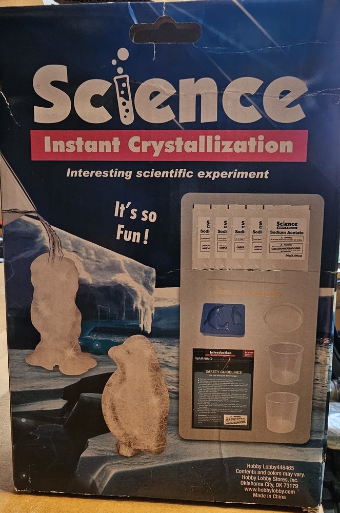 Science Instant Crystallization Kit STEM Chemistry Experiments NEW Damaged Box