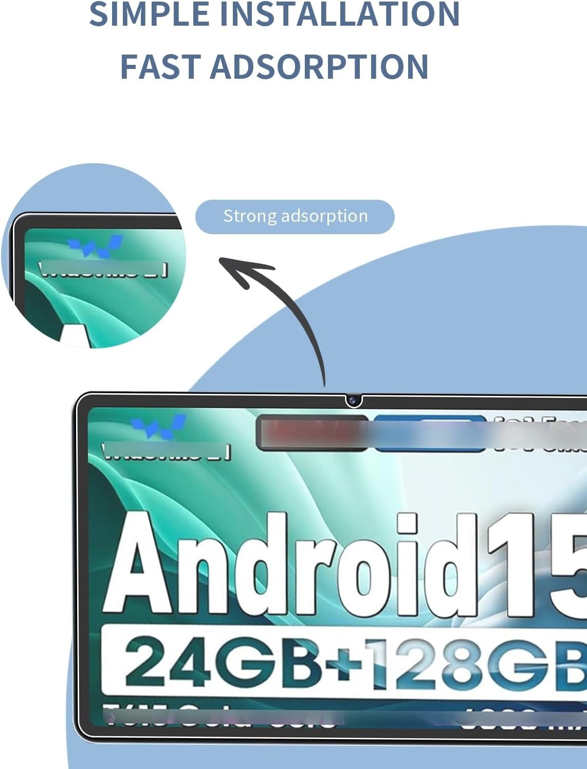 (2 Pack) Aobante 10 Inch Tablet Android 15 10.1" Screen Protector Tempered Glass