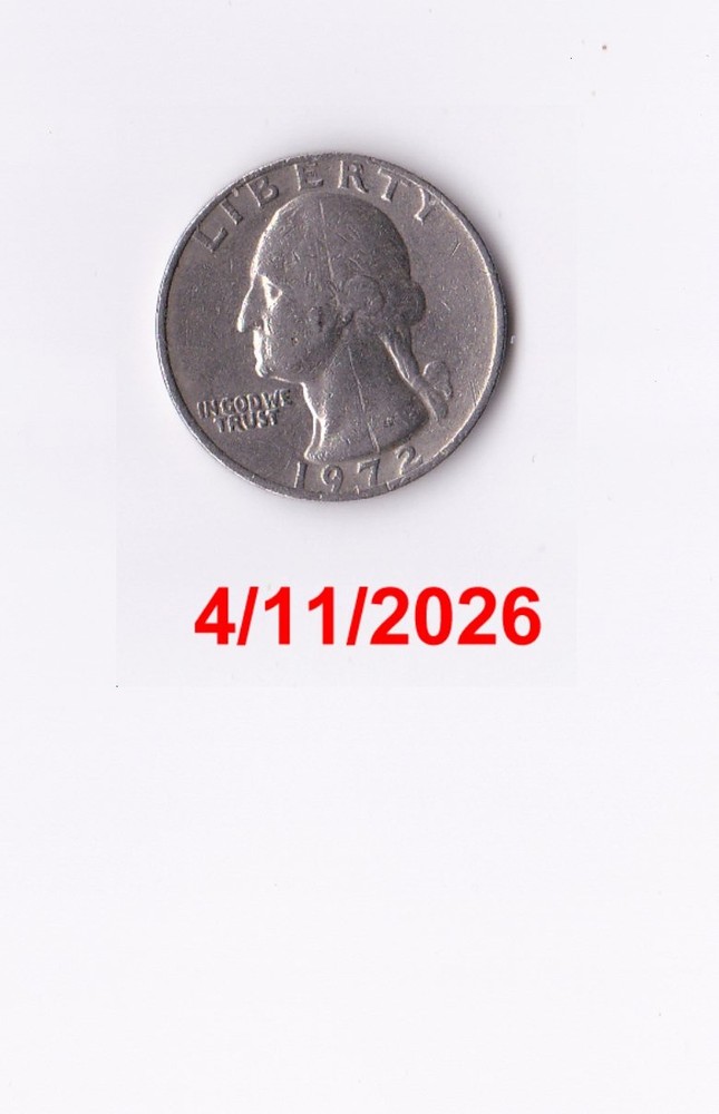 1972P WASHINGTON QUARTER SEMI-KEY! Circulated!