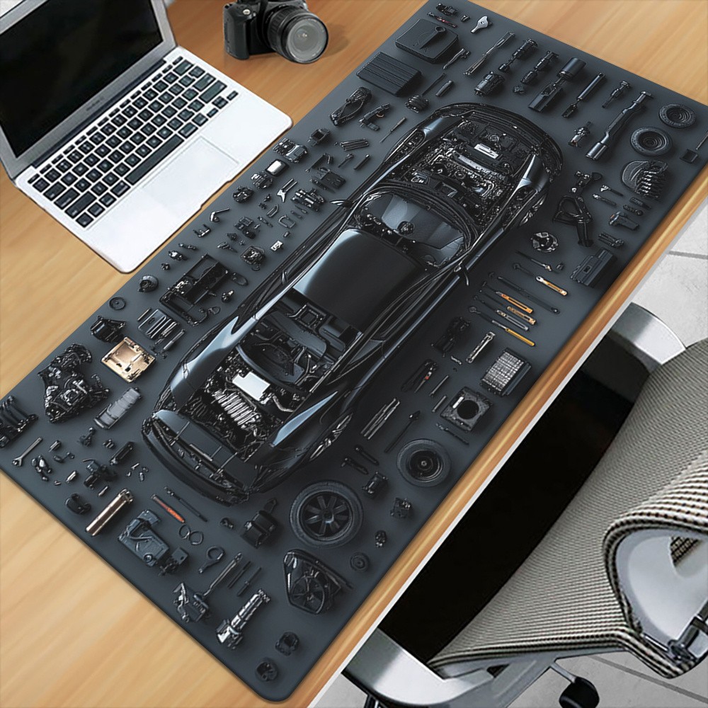 40*90cm Automotive Component Patterns HD Printed Pad for Desk, Multi Functional