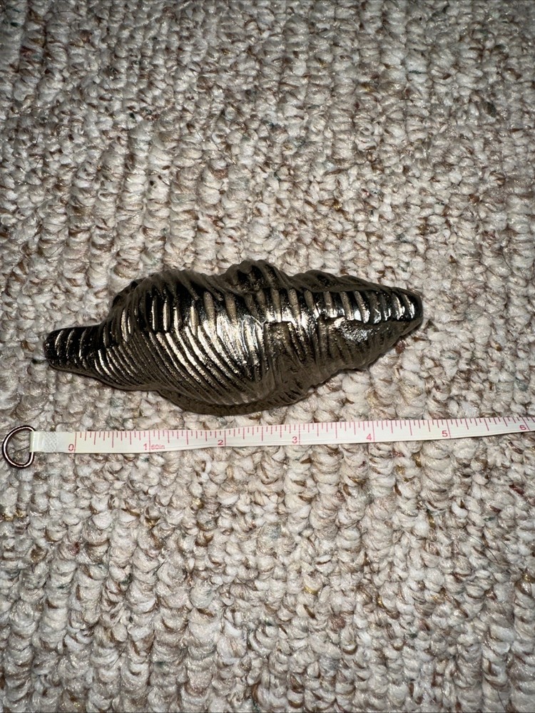 Small Silver Metal Conch Shell beach house Decorative Dislpay