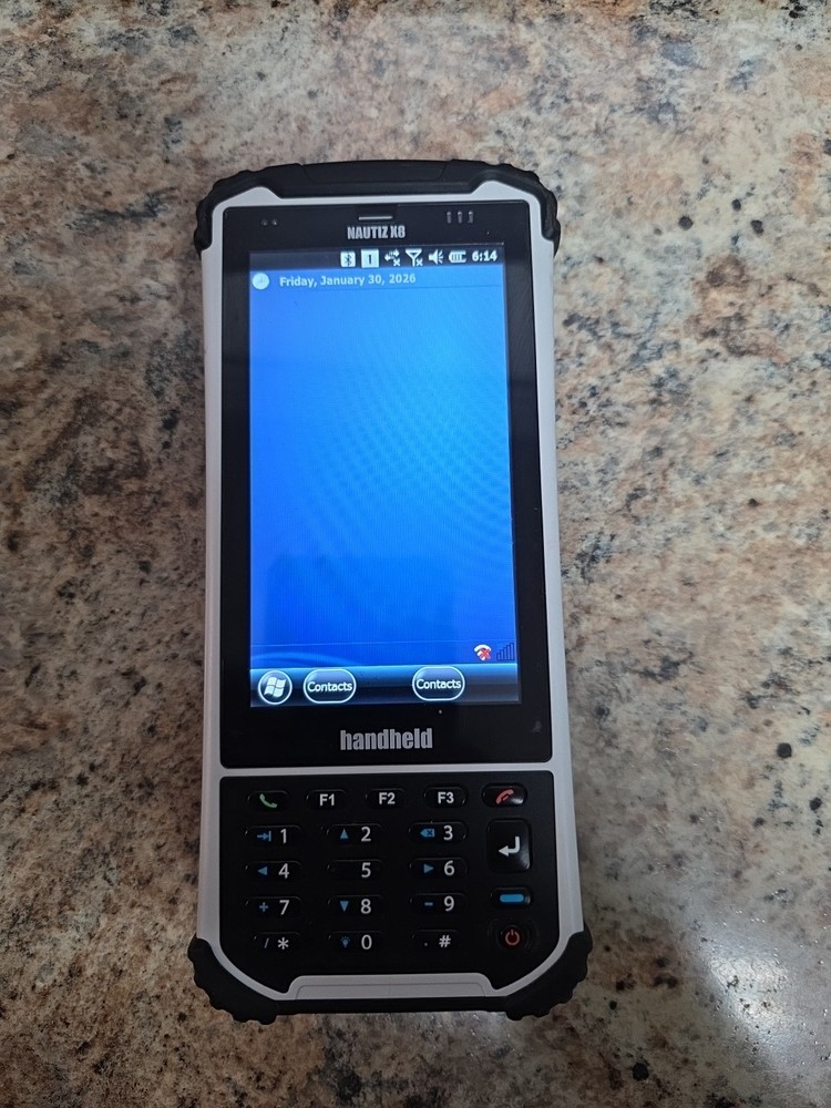 handheld NAUTIZ X8 compact rugged Android data collector; tested, works; reset