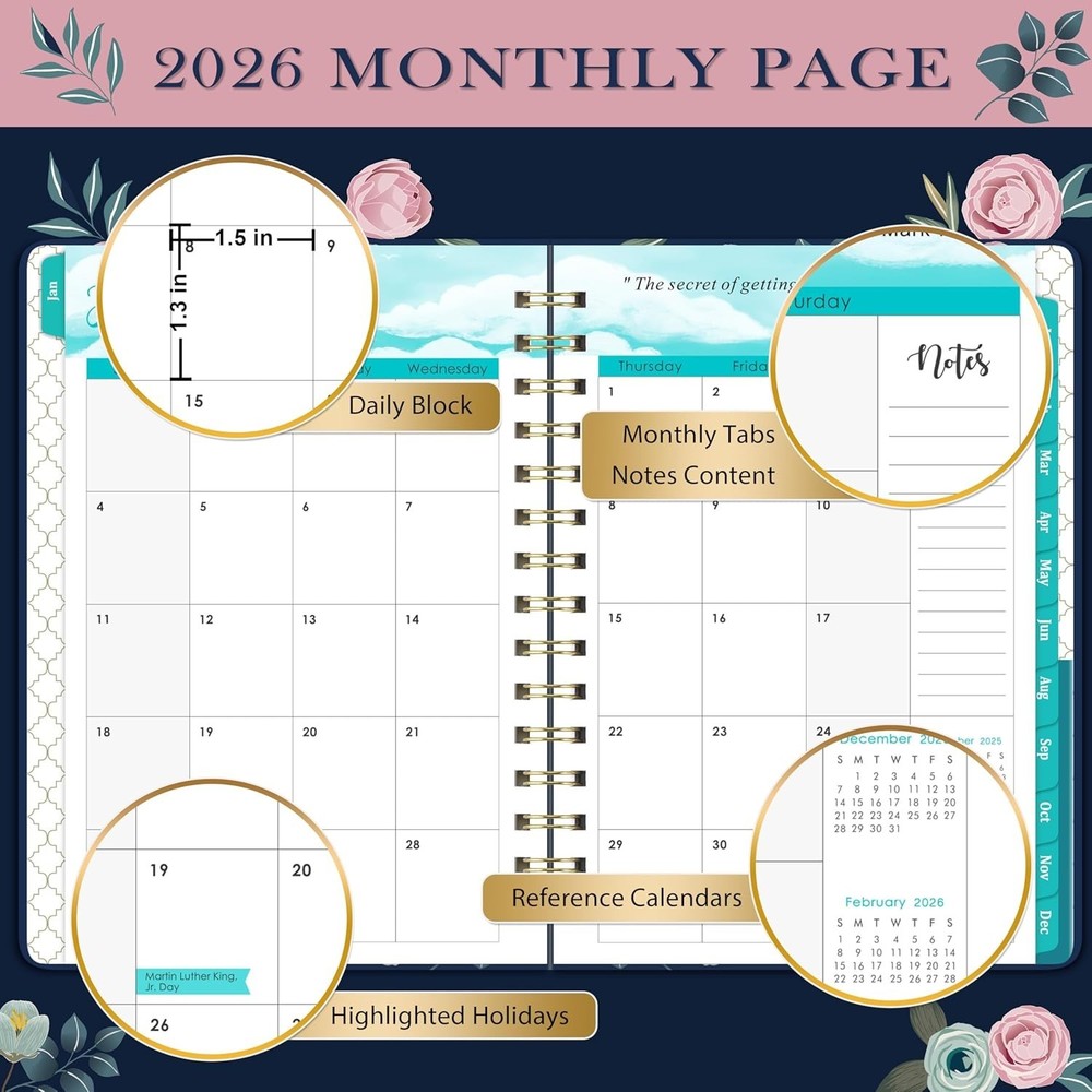 Multifunctional 2026 Calendar Planner - Stylish Design with Convenient Features