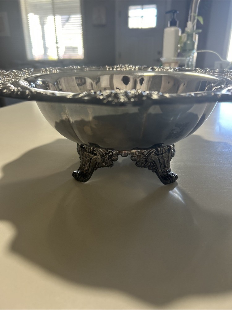 Reed Barton King Francis Silverplate Footed Centerpiece Bowl #1694 & 1671 Dish
